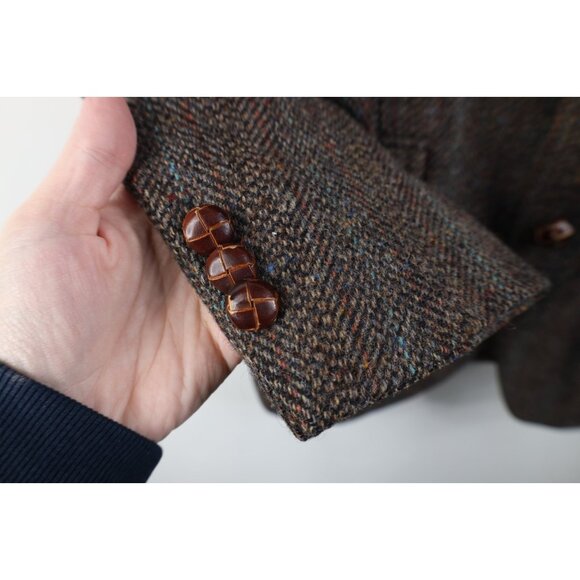 Vintage 60s Streetwear Mens 36R Rainbow Fleck Wool Tweed Suit Blazer Jacket USA - Picture 5 of 16